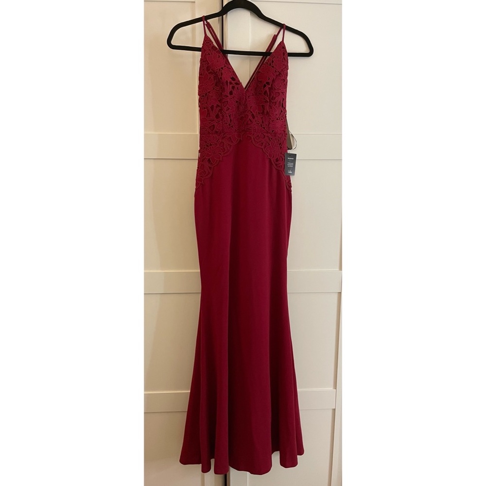 Plum floor length gown